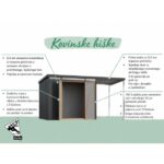 KOVINSKA VRTNA HIŠKA KARIBU AURUM 2.5 ANTRACIT Z 2 M PODALJŠKOM STREHE - slika 7